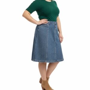 Columbia Skirt Womens 10 Blue Denim ALane Flare Y2K Boho Hipster Indie Americana